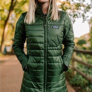 Women’s Patagonia Radalie Dark Green Olive Winter Parka Coat XL NWOT